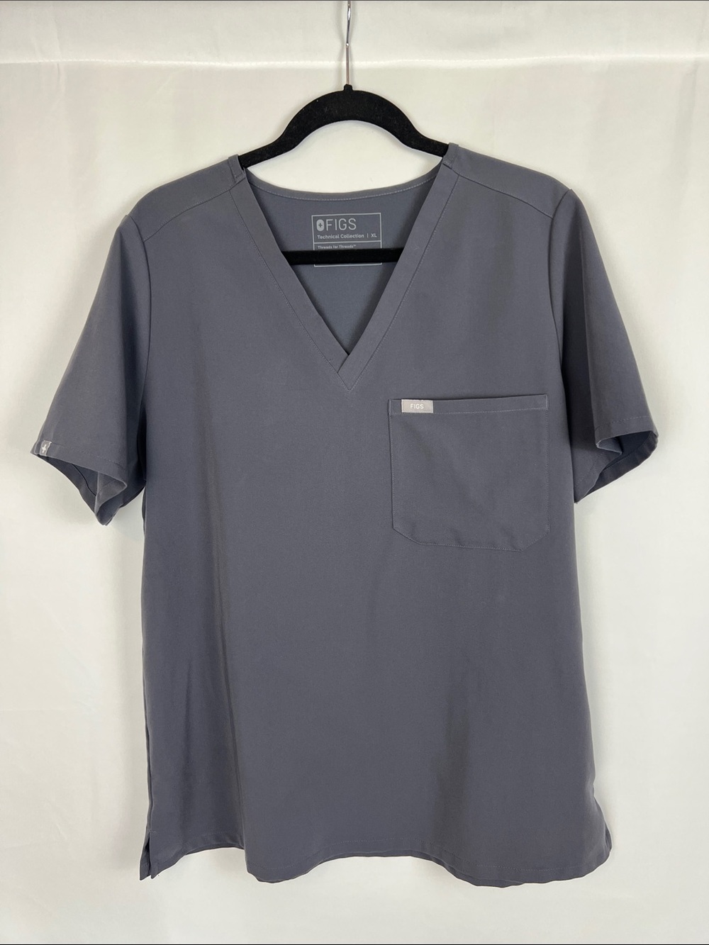 FIGS Slate Gray Scrub Set with Pink Drawstrings- Top XL/ Pants L Tall - Picture 3 of 12